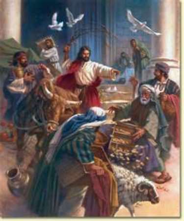 Jesus clears the Temple